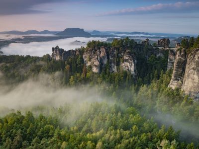 Pavillon-Aussicht Basteigebiet